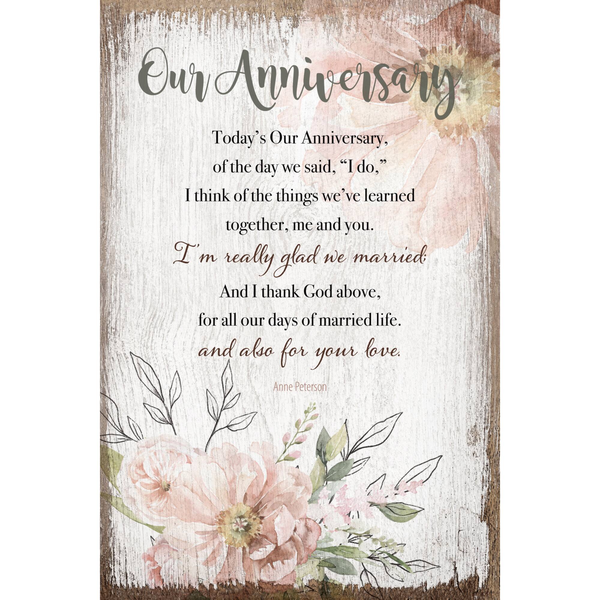Our Anniversary Inspirational Wood Plaque